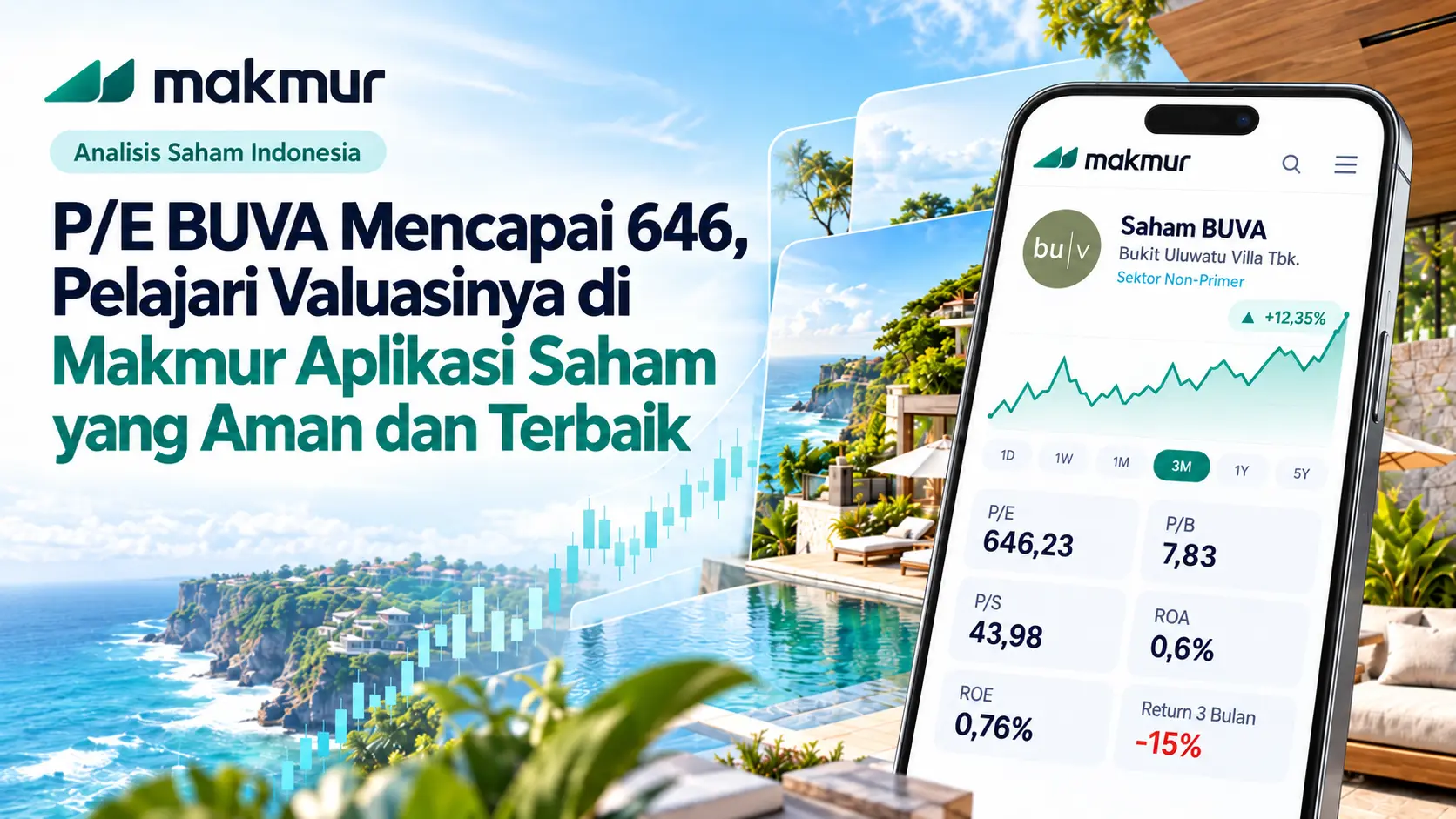 P/E BUVA Mencapai 646, Pelajari Valuasinya di Makmur Aplikasi Saham yang Aman dan Terbaik
