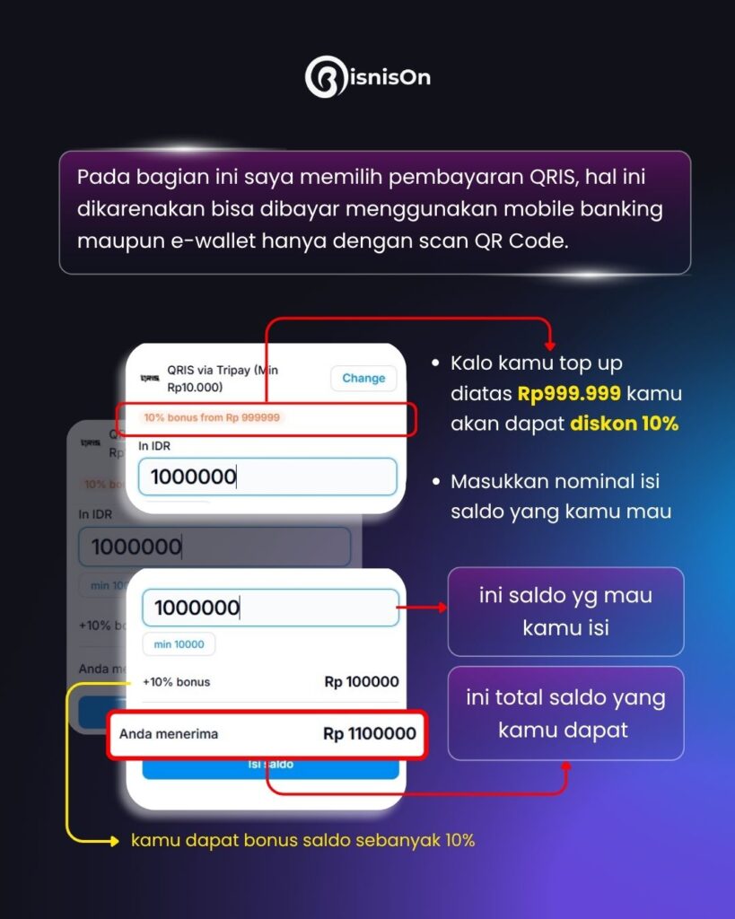 Top up SMM Panel vial QRIS