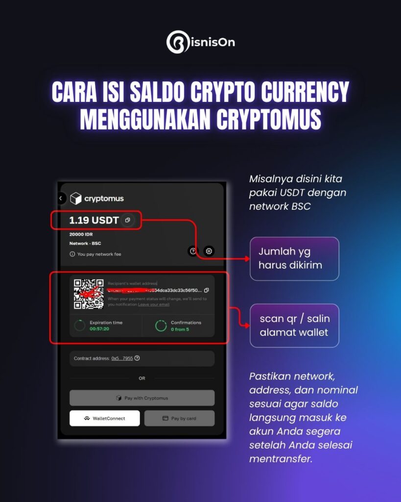 Top up SMM Panel via Cryptomus