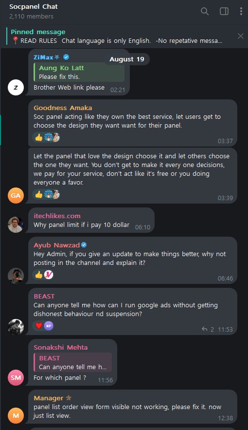 keluhan member socpanel #1