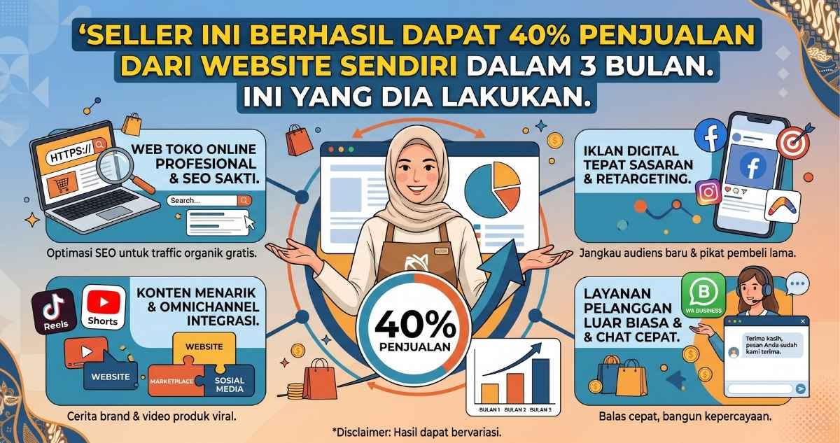 Seller Ini Berhasil Dapat 40% Penjualan dari Website Sendiri dalam 3 Bulan. Ini yang Dia Lakukan