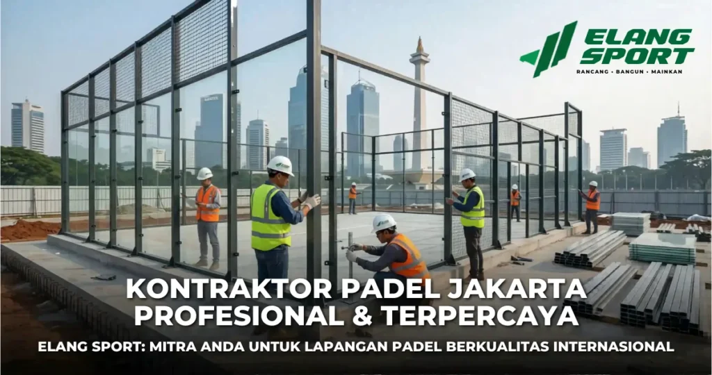 Lapangan padel standar FIP yang dibangun oleh kontraktor padel Jakarta Elang Sport