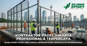 Lapangan padel standar FIP yang dibangun oleh kontraktor padel Jakarta Elang Sport