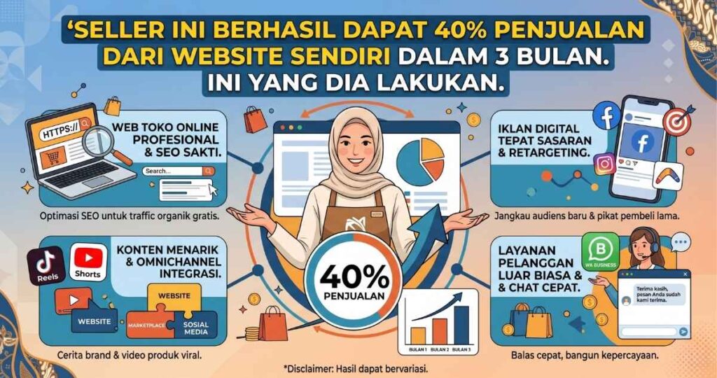 pindah dari marketplace ke website sendiri strategi seller Indonesia 3 bulan